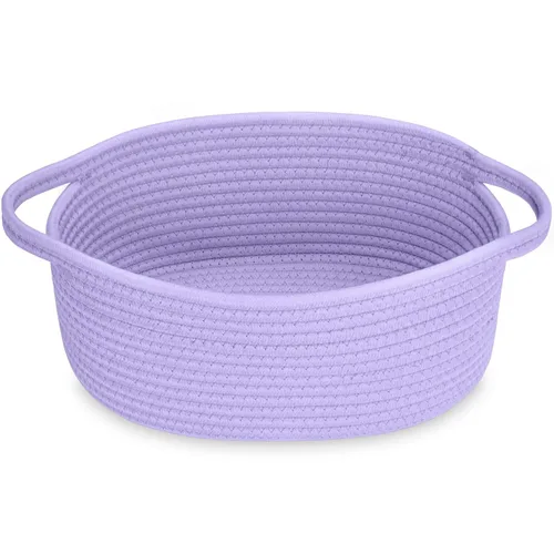 Miniatura 13 de ABenkle Cesta Pequeña con Asas - Contenedor de Almacenamiento Tejido de Cuerda Decorativo Duradero Cubo Organizador de Estante, Cesta de Regalo