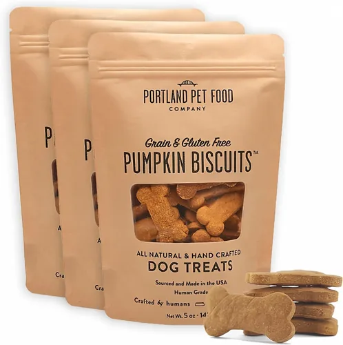 Miniatura 15 de Portland Pet Food Company - Golosinas naturales para perros, variedad de galletas de calabaza y pan de jengibre y tocino para perros, sin granos