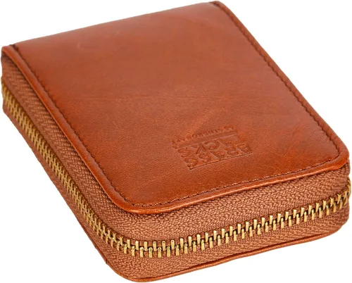 Miniatura 6 de BRASS TACKS Leathercraft Vintage Handmade Full Top Grain Leather Wallet RFID Blocking Multi Card Case with Zipper Pocket Card Holder for Men Women