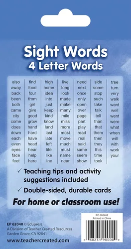 Miniatura 6 de Teacher Created Resources Tarjetas Flash de Palabras a la Vista - Palabras de 4 Letras