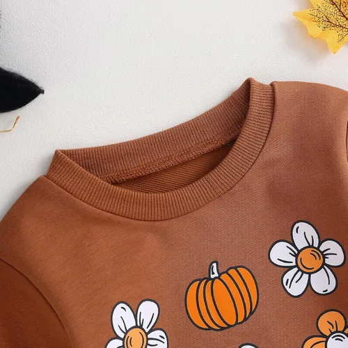 Miniatura 82 de Ropa de Halloween para bebé niña, sudadera con estampado de calabaza, mameluco de burbujas, lindo traje de Acción de Gracias de otoño