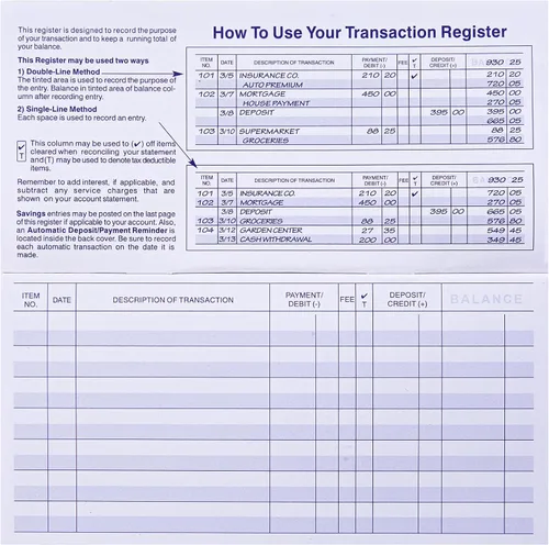 Miniatura 2 de Registros de cheques para chequera personal, registro de chequera fácil de leer
