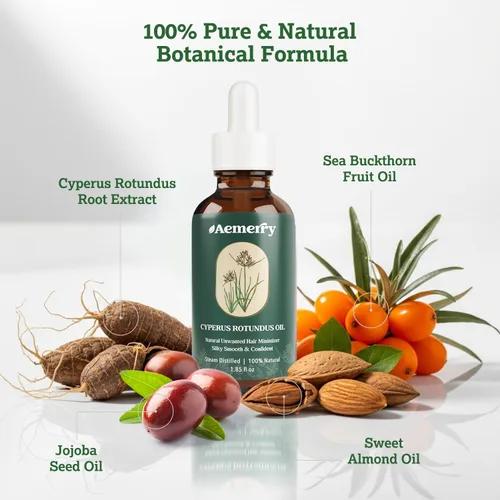Miniatura 4 de Aceite Cyperus Rotundus: Aceite natural de Cyperus Rotundus para depilación, suero inhibidor puro del cabello, ralentiza y reduce el recrecimiento
