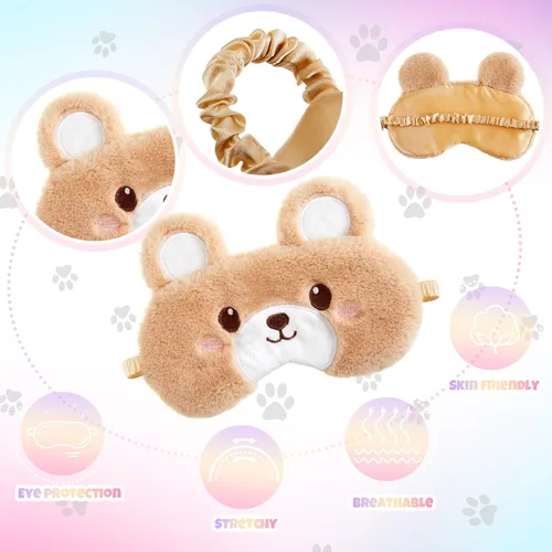 Miniatura 4 de Geyoga 3 piezas de antifaz de sueño para niños, niñas, cubierta suave para los ojos para dormir, cubierta de ojos para los ojos para niños Colorido