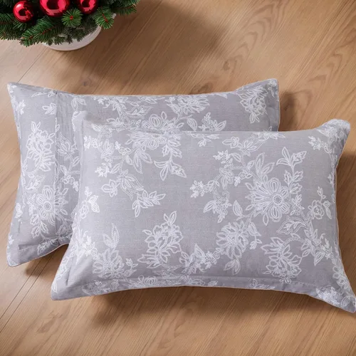 Miniatura 12 de FADFAY Juego de sábanas bajeras de tamaño individual color gris con estampado floral blanco con bolsillo profundo, súper suaves, de fácil cuidado