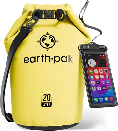 Miniatura 18 de Earth Pak Bolsa Seca Impermeable - Mochila Impermeable de Cierre Enrollable Superior Mantiene el Equipo Seco para Kayak con Funda Impermeable