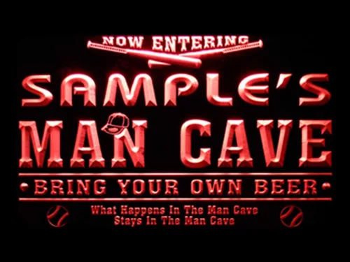 Miniatura 12 de qb-tm nombre personalizado béisbol de Man Cave bar cerveza señal de neón