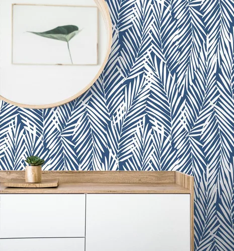 Miniatura 7 de NextWall Stacy Garcia Home Mod Palm Peel and Stick Papel pintado (azul costero)