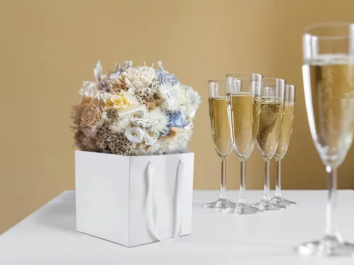 Miniatura 7 de HUAPRINT Bolsas de papel blanco con asas, bolsas de regalo a granel, paquete de 12 unidades, tamaño cuadrado grande de 10 x 10 x 10 pulgadas, kraft