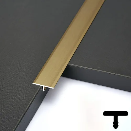 Tira de transición de suelo de moldura en T de 47.2 pulgadas / 3.9 pies, tira de cubierta de costura de umbral para pisos de cemento laminados de