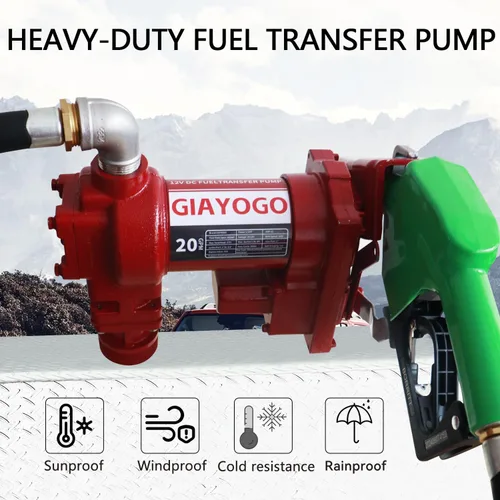 Miniatura 2 de Bomba de transferencia de combustible de 12 voltios y 20 GPM de alto flujo, con boquilla automática verde, bomba de combustible de CC, bomba