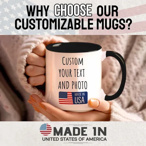 Miniatura 3 de Taza de café personalizada con texto y foto, taza personalizada, ideas únicas, regalos para hombres, mujeres, mamá, papá, novia, novio, amigo, Negro