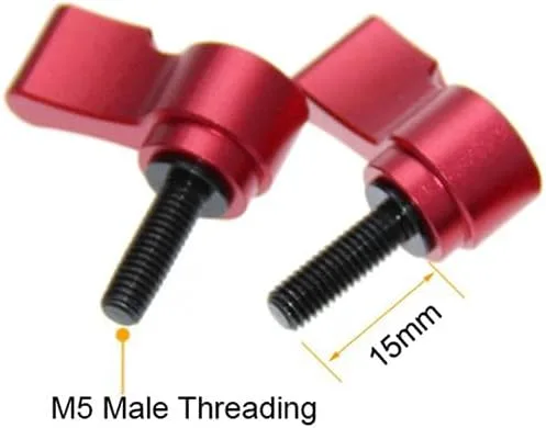 Miniatura 4 de CAMVATE Perilla giratoria M5 Tornillo de palanca de pulgar ajustable (rojo, 0.591 in de longitud) - 1492