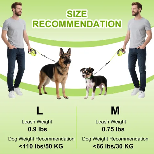 Miniatura 7 de Correa retráctil mejorada para perro de 16.4 pies – Correa retráctil reflectante resistente con agarre suave antideslizante – Bolsa desmontable