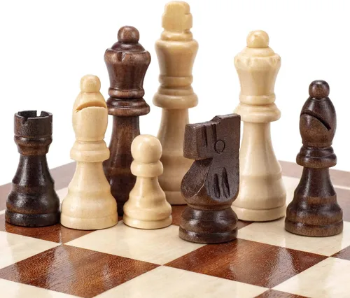 Miniatura 6 de AMEROUS Piezas magnéticas de ajedrez de madera, piezas de ajedrez de madera de Staunton de torneo, figuras de rey de 3.03 pulgadas, piezas