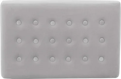 Miniatura 10 de HomePop - Banco otomano de terciopelo copetudo de 24 pulgadas, color plateado