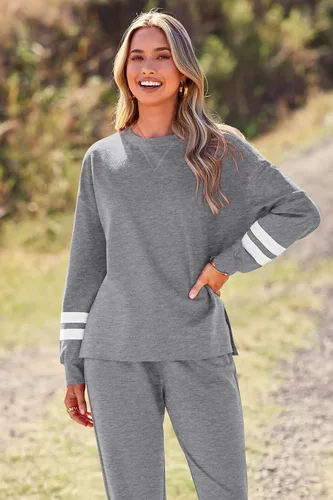 Miniatura 119 de Prettygarden - Conjunto de pijama de dos piezas para mujer, diseño de teñido anudado, sudadera informal de manga larga con pantalones largos, ropa