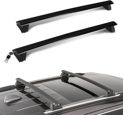 Miniatura 7 de DNA Motoring PT-ZTL-8082 Par de Barras Transversales de Aluminio para Portaequipajes de Techo de Automóvil Compatibles con Jeep Patriot 07-17, Negro