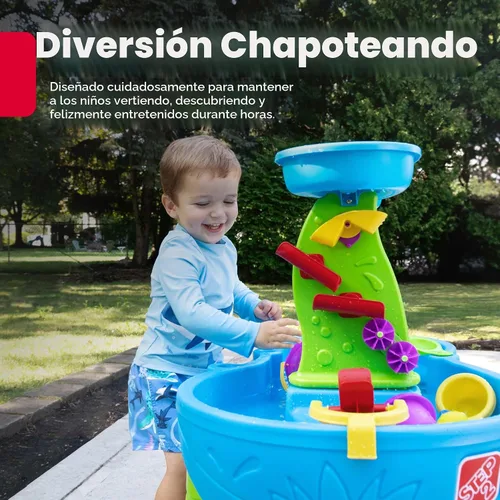 Miniatura 2 de Step2 Parque infantil con estanque de baño Splash Pond, juego sensorial de agua y arena para niños, juguetes de verano al aire libre, 13 piezas
