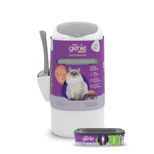 Litter Genie Style Pail - Caja de arena para gatos, sistema de eliminación de desechos para control de olores, incluye 1 bolsa de repuesto cuadrada