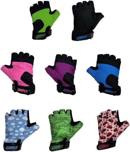 Miniatura 5 de Guantes infantiles para ciclismo, scootering y diversión en el patio de recreo Guantes de bicicleta acolchados de medio dedo para niños y niñas