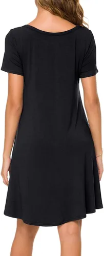 Miniatura 3 de POPYOUNG Vestido casual de verano 2025 para mujer, cuello redondo, salida de baño para playa