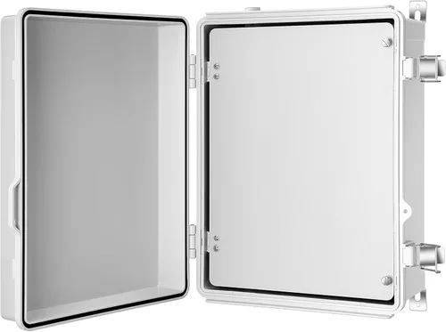 Miniatura 18 de Gratury Caja de conexiones, carcasa de plástico impermeable IP67 para proyectos eléctricos, cubierta gris con bisagras, incluye placa de montaje