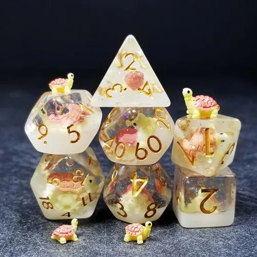 Miniatura 17 de Sage's Portal Juego de dados DND de resina para familiares de dinosaurios y reptiles, juego de dados poliédricos para Dungeons and Dragons RPG