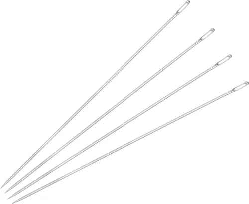 Miniatura 9 de uxcell 30 agujas de abalorios finas, finas, largas, rectas para bordar, de acero inoxidable, 1.26 pulgadas