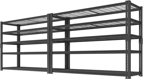 Miniatura 11 de Estantes de almacenamiento resistentes, 60 pulgadas de largo x 24 pulgadas de ancho x 60 pulgadas de alto, carga 2640 libras, estante industrial