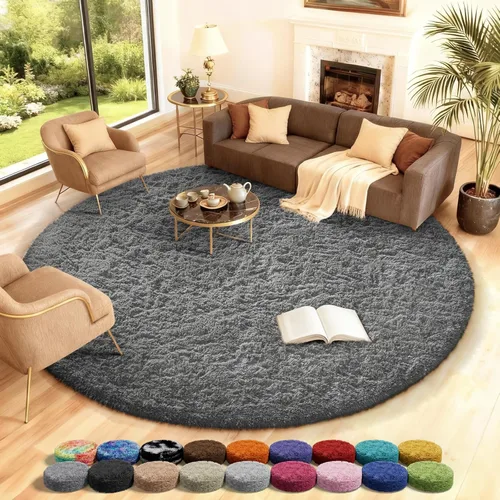 Miniatura 83 de Ophanie Alfombra Verde de Césped, Alfombras de Área para Dormitorio, Alfombra Shag Esponjosa de 4x6 pies, Suave Peluda Afelpada Linda para Niños 7