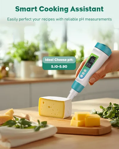 Miniatura 8 de Pawfly Medidor de pH digital para alimentos Probador de pH de alta precisión para masa madre y pan, medidor de pH de alimentos para fermentación