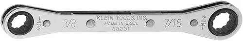Miniatura 8 de KLEIN TOOLS 68202 Llave de caja de trinquete, fabricada en EE. UU., 1/2 pulgadas x 9/16 pulgadas con trinquete inverso y acabado cromado