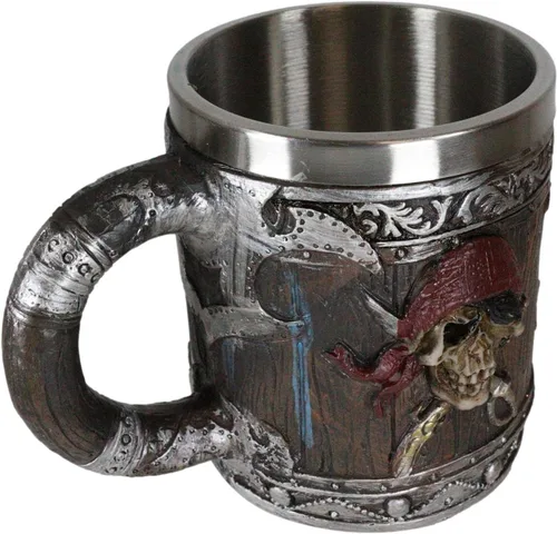 Miniatura 8 de Ebros Gift Piratas del Caribe - Bandana con calavera con espadas cruzadas, jarra, café, cerveza, taza de café, taza de cerveza Drunken Pirate's Life