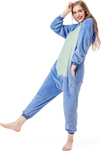 Miniatura 4 de Grilong Disfraz de mameluco de punto de Halloween unisex para adultos, pijamas de punto