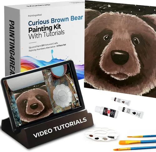 Miniatura 18 de Kits de clase de pintura para adultos con tutoriales en video, aprende a pintar radiant retriever, cómo pintar con juegos de pintura acrílica