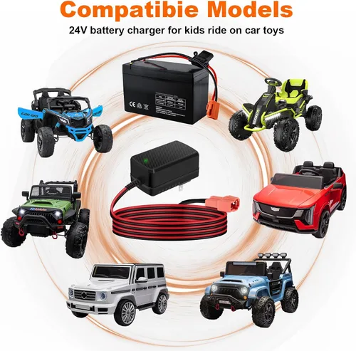 Miniatura 7 de Cargador de batería de 24 V para paseo en juguetes Cargador de batería de 24 voltios para paseo en coche juguete para ATV Mercedes Benz Truck Car