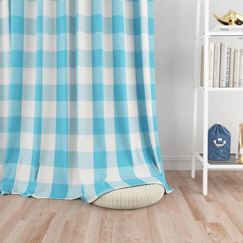 Miniatura 39 de UPOPO Cortinas de ventana Buffalo Check 122 cm de largo, cortinas de algodón para sala de estar, paneles de cortina a cuadros para dormitorio