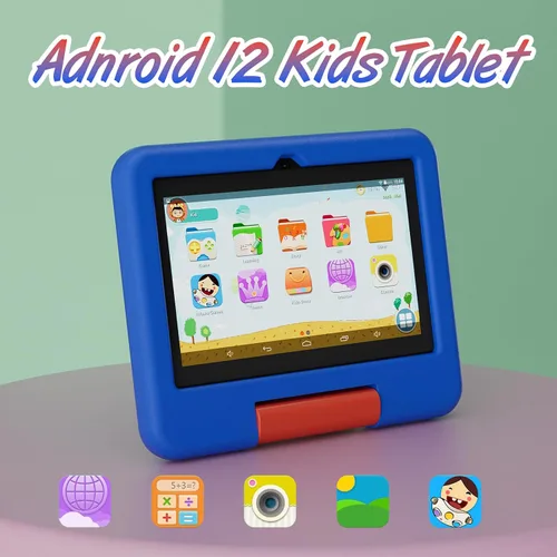 Miniatura 2 de Tablet para niños, tableta Android de 7 pulgadas para niños, 4GB RAM 32GB ROM expandible hasta 1TB, tabletas para niños pequeños con control Azul