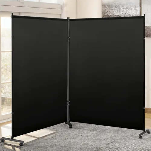 Miniatura 8 de Divisor de habitación/pantalla de privacidad de un solo panel con ruedas giratorias y frenos, partición elegante y versátil para el hogar, oficina