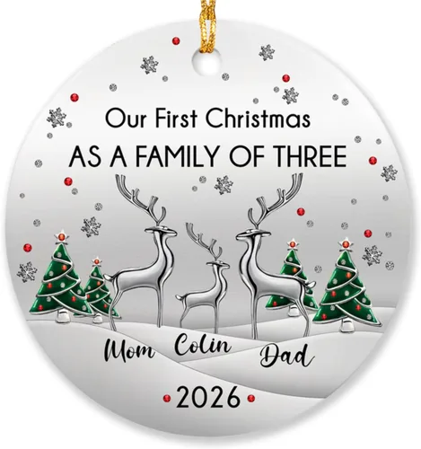 Miniatura 17 de Adornos personalizados de corazón para la primera Navidad, regalos para pareja de recién casados 2025, adorno de nuestra primera Navidad casado