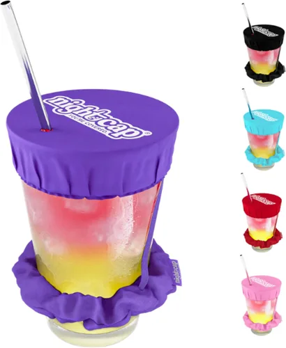 Miniatura 19 de Nightcap Coletero Cubrevasos - El Coletero Reutilizable para Prevención de Adulteración de Bebidas Como se Vio en Shark Tank Negro