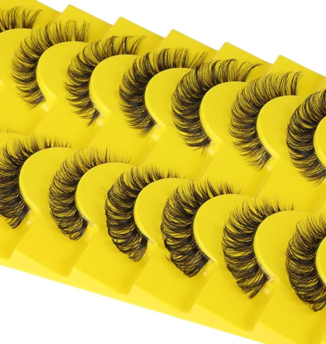 Miniatura 5 de Pestañas postizas naturales rusas en tira, pestañas finas de ojo de gato, pestañas de visón, pestañas falsas 3D, curvatura D, pestañas falsas