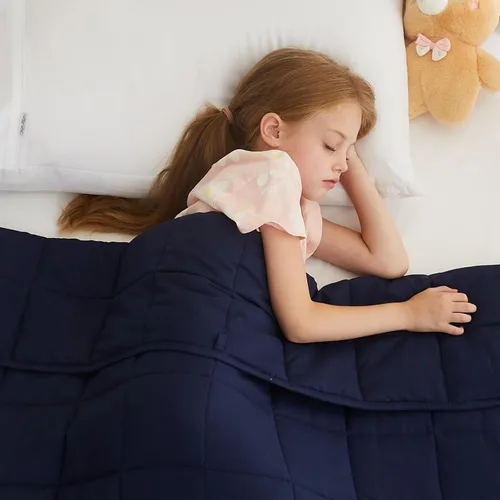 Miniatura 55 de L'AGRATY Manta con peso de 5 libras, para regazo, manta pequeña y portátil para adultos, refrescante, para viajar, relajarse y dormir, para todas