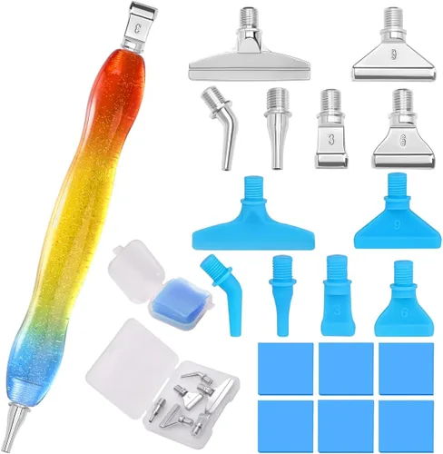 Miniatura 6 de Praise V Do Kit de bolígrafo de pintura de diamante con 6 tornillos de punta de metal plateado de acero inoxidable, 6 placeres de plástico, 6 Azul