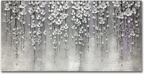 Yika Art Pinturas 3D de 24 x 48 pulgadas, pintura al óleo abstracta moderna pintada a mano sobre lienzo, obra de arte abstracta para decoración de