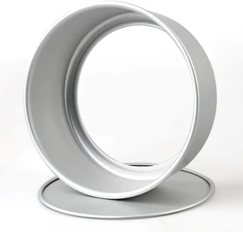Miniatura 3 de Tosnail Paquete de 2 moldes redondos de aluminio para pasteles de 9 x 3 pulgadas con parte inferior extraíble