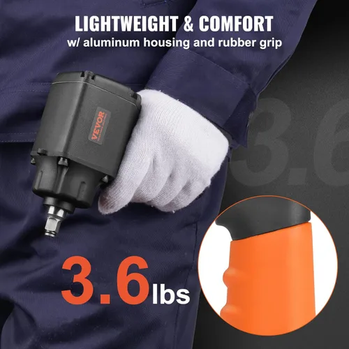 Miniatura 4 de VEVOR Llave de Impacto Neumática, Pistola de Impacto Neumática de Transmisión de 3/8 Pulgadas, Hasta 690 ft-lbs de Torque de Aflojamiento