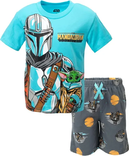 STAR WARS The Mandalorian The Child - Conjunto de camiseta y pantalones cortos de rizo francés para bebés y niños grandes