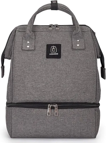Miniatura 9 de Mochila para extractor de leche, bolsa enfriadora y resistente a la humedad, doble capa para madre, mochila de trabajo al aire libre con puerto